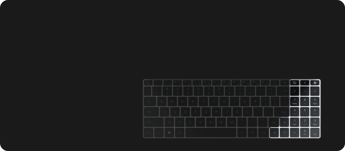 Independent numeric keypad
